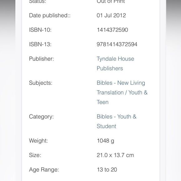 NLT Teen Life Application Bible ~ Black Tie Dye ~ 21cm x 13.7cm - Picture 10 of 10